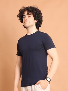 Cómoda camiseta de media manga con cuello redondo elástica básica elegante para uso diario para ocasiones casuales 100% algodón - Product Image 4