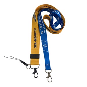 Low MOQ Wholesale Cheap Custom Woven Screen Printing Sublimation Logo Printing Polyester Lanyard Keychain Stainless Steel ID