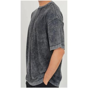 Camiseta para hombre Venta al por mayor High Street Hip Hop Custom Logo Oversized Acid Wash Camiseta Hombres Vintage Washed T Shirt - Product Image 3