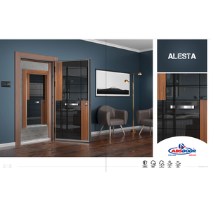 ABSDOOR ALESTA Porte coulissante de sécurité moderne en acier finition PVC MDF, style ouvert, pour entrée directe, application frontale, Turquie - Product Image 2