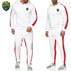 Custom Logo Solid Winter Hooded Men's Tracksuit <b>Jogger</b> Set OEM Athletic Suit 100% Cotton Quick Dry Breathable Fleece Drawstring - Product Image 1
