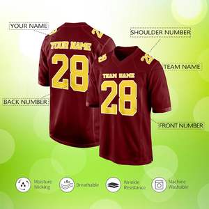 Camiseta de fútbol americano para jóvenes y adultos totalmente personalizable con nombres de logotipos de equipos y diseños sublimados - Product Image 2