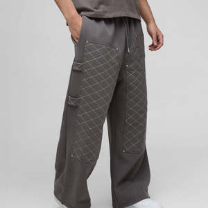 Pantalones Deportivos Holgados para Hombre, 100% Algodón, Cintura Media, Felpa, Joggers con Logotipo Bordado, Casuales, de Calle, Invierno, Elásticos - Product Image 4