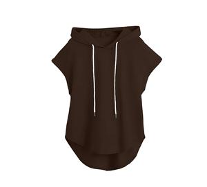 Vente en gros de sweats à capuche sans manches de gym personnalisés de haute qualité sweat à capuche d'entraînement d'été en coton court pour femmes sur mesure - Product Image 1