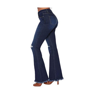 Customized Top Quality <b>Stretch</b> Flare Slim Fashion Women's <b>Jeans</b> Pants Streetwear Casual <b>Ladies</b> Denim <b>Jeans</b> Pants For Women - Product Image 2