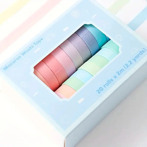 Cinta Adhesiva Decorativa Washi, 20 Colores Pastel Sólidos Multicolor - Colores Surtidos en Stock - Product Image 3