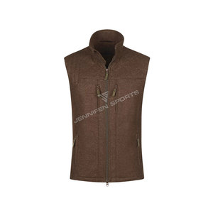 เสื้อกั๊กสำหรับล่าสัตว์แบบมืออาชีพ ผลิตตามสั่ง ผ้าขนสัตว์ผสมฝ้าย 100% เนื้อผ้าทอพิเศษ กันลม ระบายอากาศได้ดี มีซิปหลายจุด เหมาะสำหรับฤดูหนาวและกิจกรรมกลางแจ้ง - Product Image 1