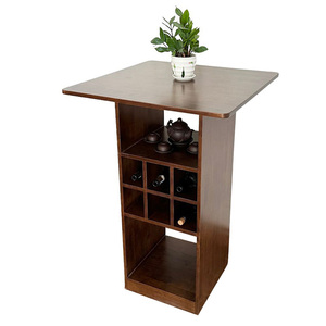 BB017 Integrated Wine Cabinet <b>Bar</b> Counter Made of Durable Rubber Wood - Product Image 1