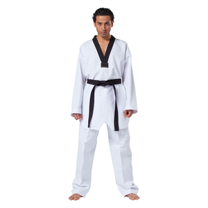 Traje de Taekwondo suave y ligero diseñado para adultos con tela de algodón de primera calidad y ajuste seguro para el entrenamiento de artes marciales - Product Image 2