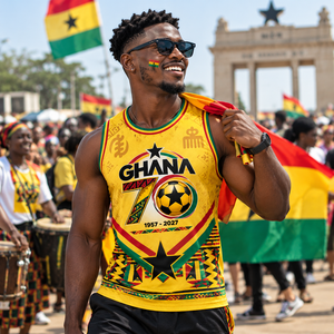 Camisetas Personalizadas para el 70.º Aniversario de la Independencia de Ghana 2027, Sublimadas, sin Mangas, Recuerdo de Celebración - Product Image 1