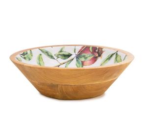 Excellente qualité Mango Wood Enamel Fini Rond Bol en bois Vaisselle Bol alimentaire de grande taille de fournisseurs indiens. - Product Image 1
