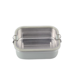 Stainless Steel <b>Lunch</b> <b>Box</b> With <b>Metal</b> Clip Latch Leakproof Bento Food Container Custom Logo - Product Image 4