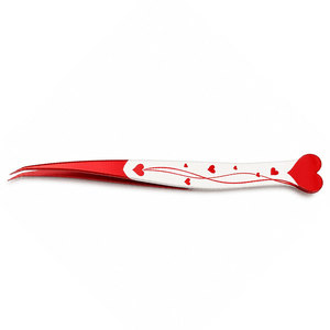 Pinzas para Pestañas con Diseño de Corazón Rojo, Acero Inoxidable, Punta Recta de Precisión para Aplicación de Pestañas - Product Image 6