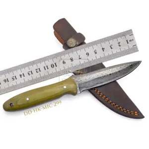 Damascus Steel Knife DD-HK-MIC-299 Micarta Handle Hunting Knife Outdoor Hot Selling Bushcraft Camping Survival Knife 192 Layer2