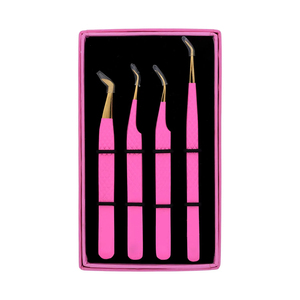 Pince à épiler d'extension de cils semi-incurvée pour l'isolement marque privée logo personnalisé pince à cils revêtement en cuivre - Product Image 3