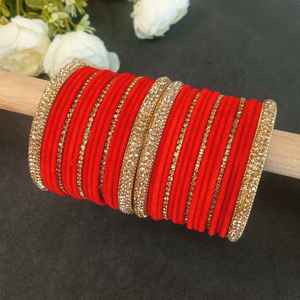 Ensemble de bracelets indiens strass CZ cristal mariage mariée velours bracelet bracelets bijoux pour femmes filles (lot de 34) - Product Image 2