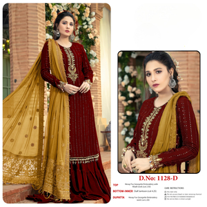 Top GEORGETTE avec SALWAR KAMEEZ en SOIE FORTEMENT BRODÉE pour les FÊTES TOUTES SAISONS - Product Image 1