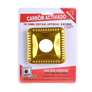 Plaquettes de tournage indexables ISO SNMM 250724E-HRT8345 D.9.12mm revêtues PVD Or, lot de 10 pour une performance optimale des outils - Product Image 2