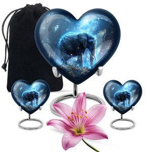 Urne éléphant en forme de coeur pour cendres humaines 1-200 cubique personnalisé souvenir crémation urne commémorative petit souvenir décoratif - Product Image 3