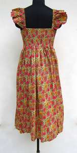 Robe Maxi d'été pour femme avec manches cloche florales brodées haut tunique trapèze décontracté taille naturelle bouton décoration - Product Image 2