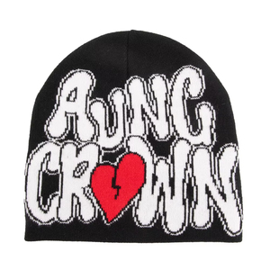 Chapeaux d'hiver chauds personnalisés Bonnets de fête décontractés Casquettes de sport Bonnets tricotés en acrylique Casquette d'hiver avec tête de mort Broderie personnalisée - Product Image 3