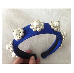 Silver Colored Custom Luxury Big Pearl <b>Headband</b> Women Bridal Wedding Hairband Hair Accessories for Girls For Parties Or Everyday - Product Image 3