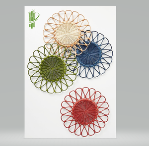 Napperon en rotin en osier naturel fait à la main et plaque de chargeur décor à la maison - Product Image 1