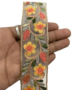 Fil de broderie en Polyester, belle fleur, Tulle, garniture en dentelle pour robe et uniforme, offre en gros - Product Image 3