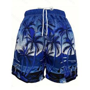 2025 Eco-Sublimación Pantalones cortos de playa Poliéster reciclado Secado rápido y UPF 50 + Estampado tropical personalizado - Product Image 3