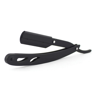 Customized Durable Men's Manual Straight <b>Edge</b> Stainless Steel Barber Razors Black Color with Safety Feature for Shaving - Product Image 6