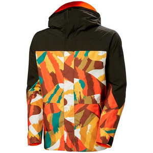 Chaqueta de Esquí Impermeable con Capucha Unisex, Estampado de Camuflaje Colorido, Cortavientos, para Esquí y Senderismo al Aire Libre - Product Image 1