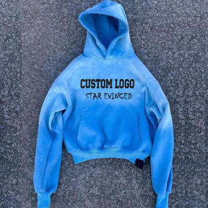 Sudadera con Capucha Unisex de Algodón/Poliéster Ecológico de 550 g/m² con Bordado de Parches Desgastados Personalizados, Estilo Vintage, Apliques Cosidos - Product Image 4