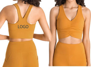 Sujetador Deportivo Acolchado de Nailon y Elastano de Longitud Completa para Mujer, Top Deportivo para Fitness, Yoga, Estiramiento, Gimnasio, Ropa Deportiva Activa, Logotipo de Marca Personalizado - Product Image 3