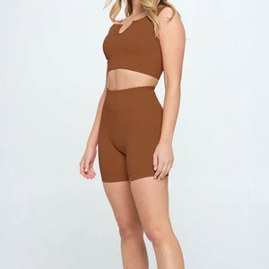 New Stylish Hot Fashion Fitness Summer Wear Yoga Sets Multi Colors Available Outdoor Sports Activities Wear Bra & Shorts Set - Product Image 5