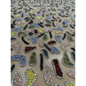 Tela Metálica/Algodón Tejida Abstracta Multicolor de Peso Medio (180g/m) 54/55" de Ancho para Decoración del Hogar y Uso en Mantas - Product Image 2