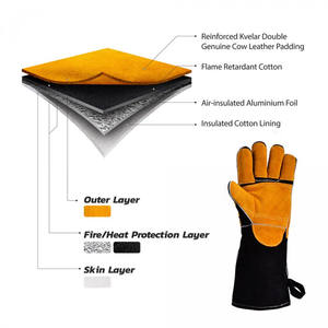 Gants de soudage en cuir Tig résistants à la chaleur Gants de soudage de qualité supérieure Gants en cuir de sécurité durables Pakistan Utilisation en extérieur - Product Image 2