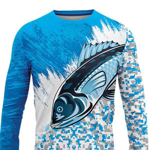 Vente en gros Chemises de pêche à manches longues pour hommes Vêtements de sport personnalisés Protection antibactérienne respirante Écran solaire en polyester - Product Image 2