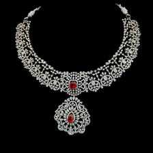 17CT Diamond Ruby Bridal <b>Necklace</b>, Indian Wedding Jewelry, Luxury Kundan Polki Style <b>Statement</b> <b>Necklace</b>, Heirloom Bridal Set - Product Image 3