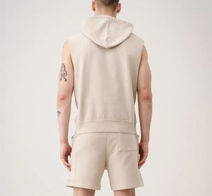 เสื้อฮู้ดแขนกุดใส่ได้ทั้งชายและหญิง, เสื้อสเวตเตอร์แขนกุดสำหรับผู้ชายระบายอากาศได้ดีและใส่สบาย - Product Image 6