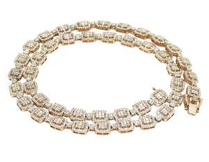 Cadena Cubana de Oro Amarillo de 10K con Diamantes Cultivados en Laboratorio, Elegante Collar con Incrustaciones de Diamantes para Hombre, Estilo Hip Hop y Urbano - Product Image 6