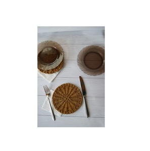 ที่รองแก้วชาและกาแฟทำจากปอกระเจาแบบคลาสสิกสำหรับวางบนโต๊ะถาดรองแก้วอุปกรณ์ครัวมาตรฐาน - Product Image 1