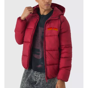 Veste matelassée en toile avec logo personnalisé, pour homme, hiver, imperméable, réversible, surdimensionnée, épaisse, chaude, streetwear - Product Image 4