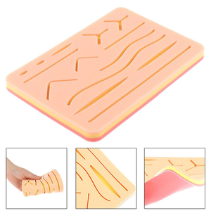 Coussin en silicone pour entraînement chirurgical avec kit de sutures, manuel de classe I pour étudiants en médecine, pour la pratique de l'injection cutanée traumatique par pistolet - Product Image 5