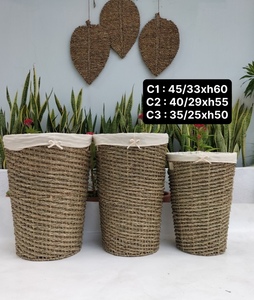 Conception de cercle de bac de rangement multifonction en jonc de mer naturel écologique fabriqué à la main élégant pour la décoration de stockage domestique intérieure - Product Image 6
