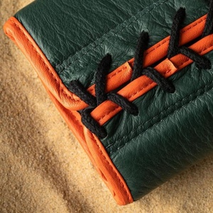 Guantes de Boxeo Personalizados con Logotipo Bordado, Color Naranja y Verde, Guantes de Boxeo de Piel Auténtica para Entrenamiento y Sparring en Oferta - Product Image 2