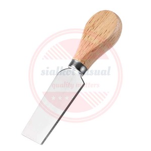 Juego de 4 piezas de cuchillo de queso con logotipo personalizado, herramienta profesional con mango de madera, juego de cuchillos de queso de acero inoxidable - Product Image 6