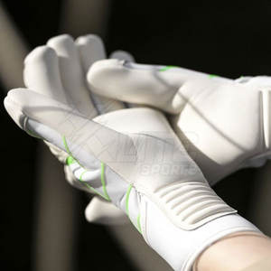 Durable Flexible Leather Breathable Non-Slip Full Finger Hook Loop Closure High <b>Grip</b> <b>Control</b> Professional Goalkeeper Gloves for - Product Image 2