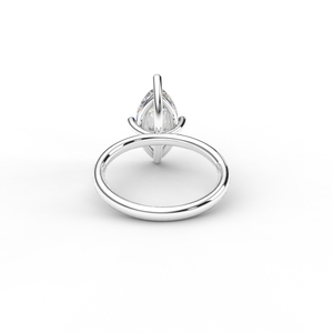 IGI Certified Marquise Cut Lab Grown Diamond Solitaire Engagement Ring in <b>Solid</b> 925 Sterling <b>Silver</b> - Product Image 3