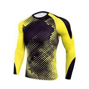 Sublimación de peso pesado Hombres Rash Guard Logotipo personalizado Ropa de artes marciales Entrenamiento Rash Guard Grappling Jiu Jitsu BJJ Rashguard - Product Image 1