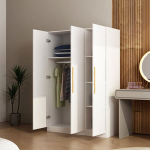 خزانة ملابس خشبية لغرفة النوم بتصميم أوروبي حديث ومخصص وعالي الجودة، خزانة تخزين ملابس بيضاء للبيع بالجملة - Product Image 2